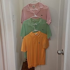 Set of 3 old Lacoste polos